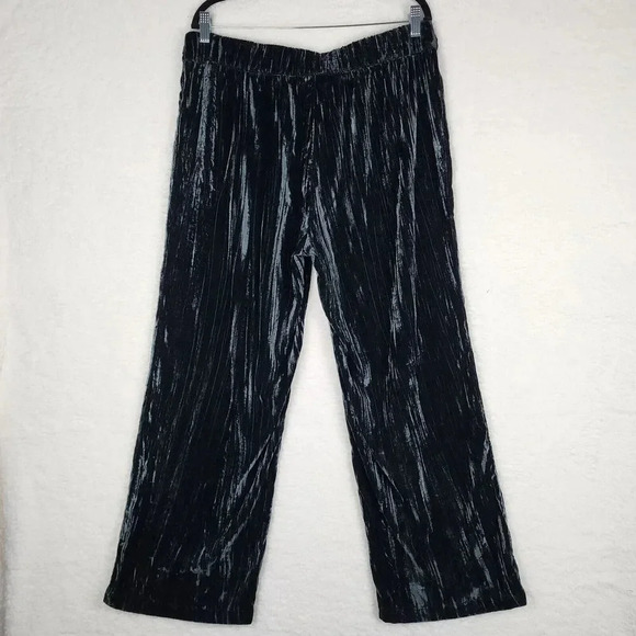 Soft Surroundings Pants Womens L Black High Waist Pull On Minimalist Lagenlook - Picture 2 of 9